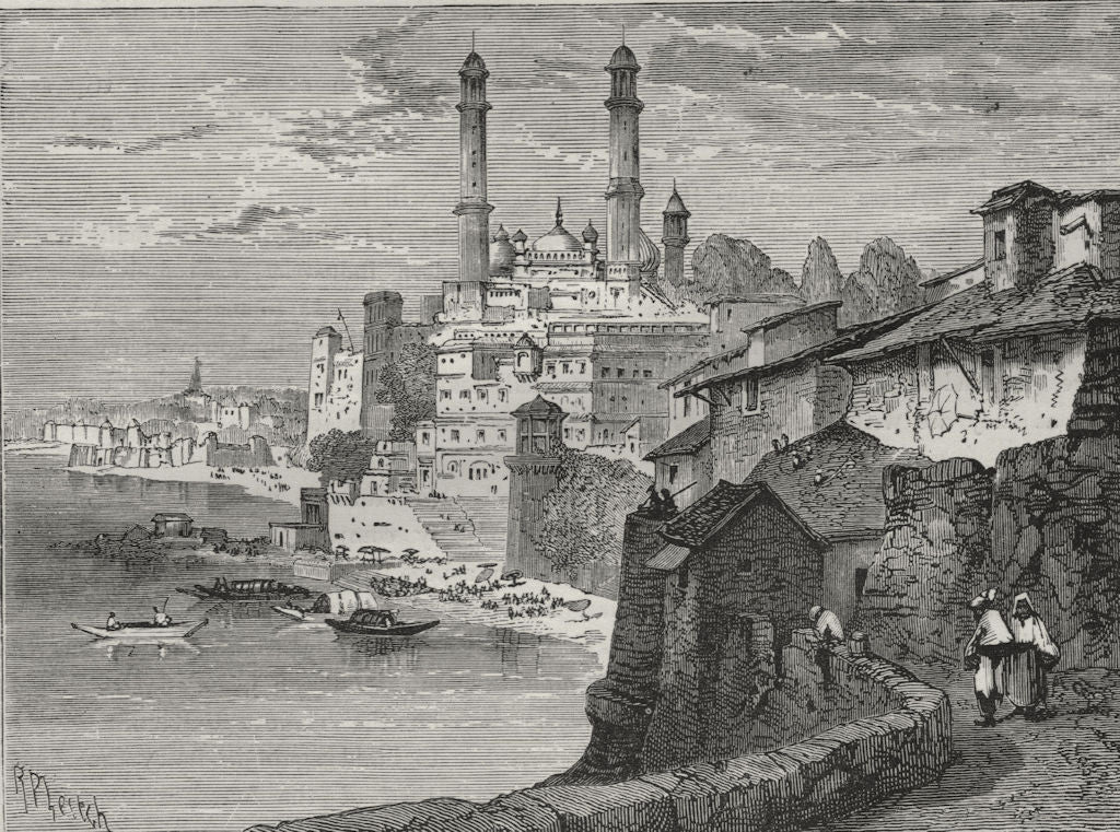 VARANASI. Benares 1882 old antique vintage print picture